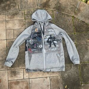 Nike Gray Hoodie with Graphic Patches